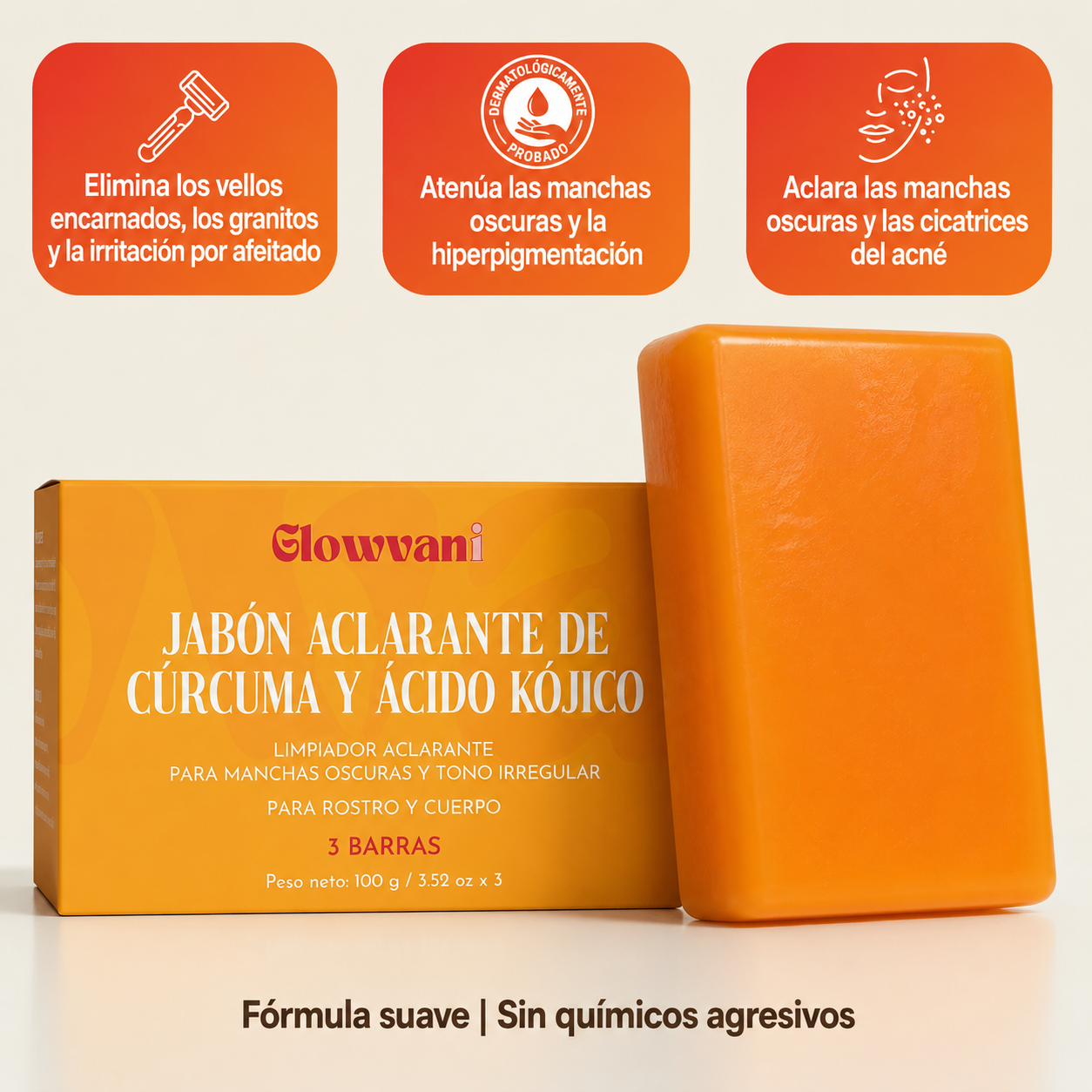 Jabón aclarante de cúrcuma - Quita manchas