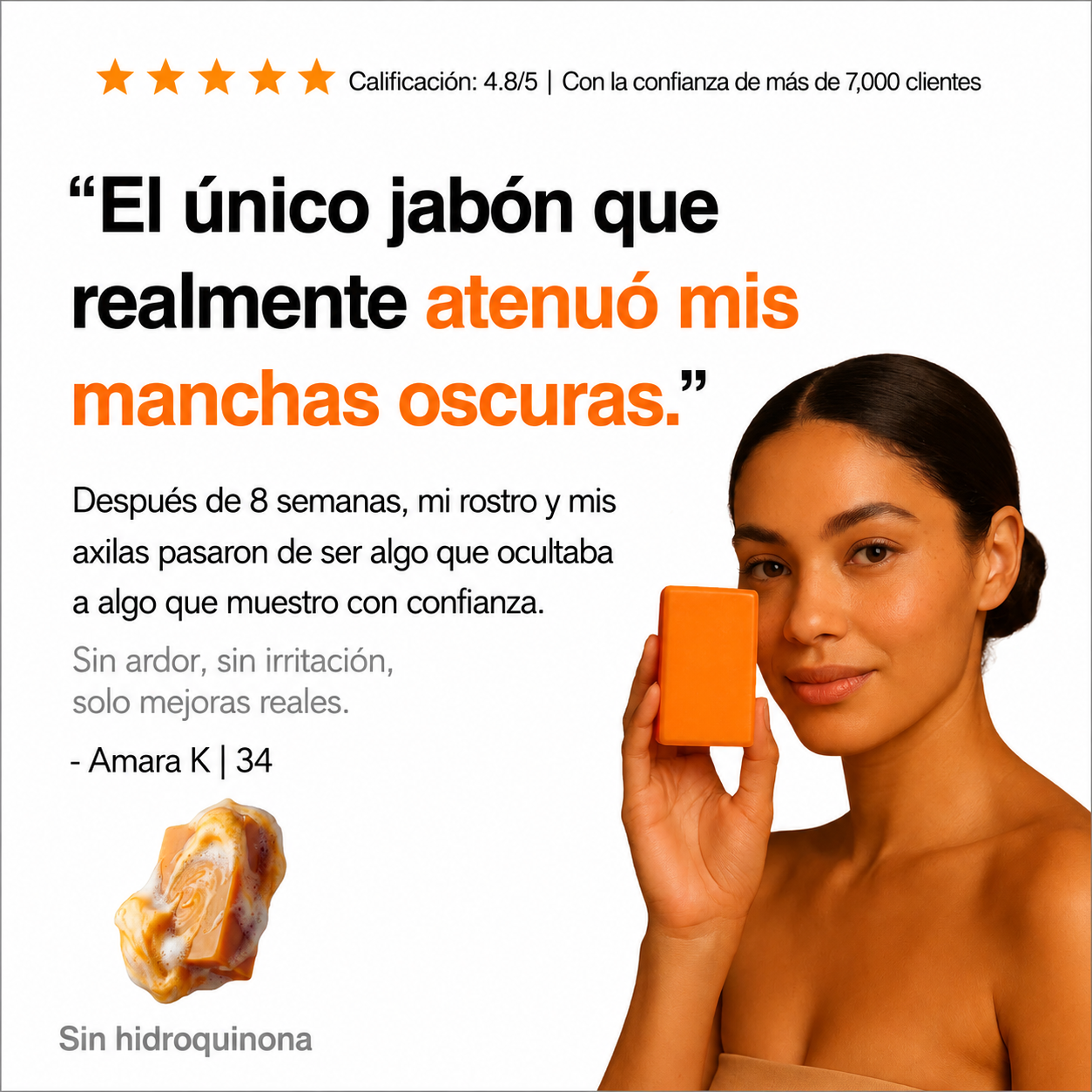 Jabón aclarante de cúrcuma - Quita manchas
